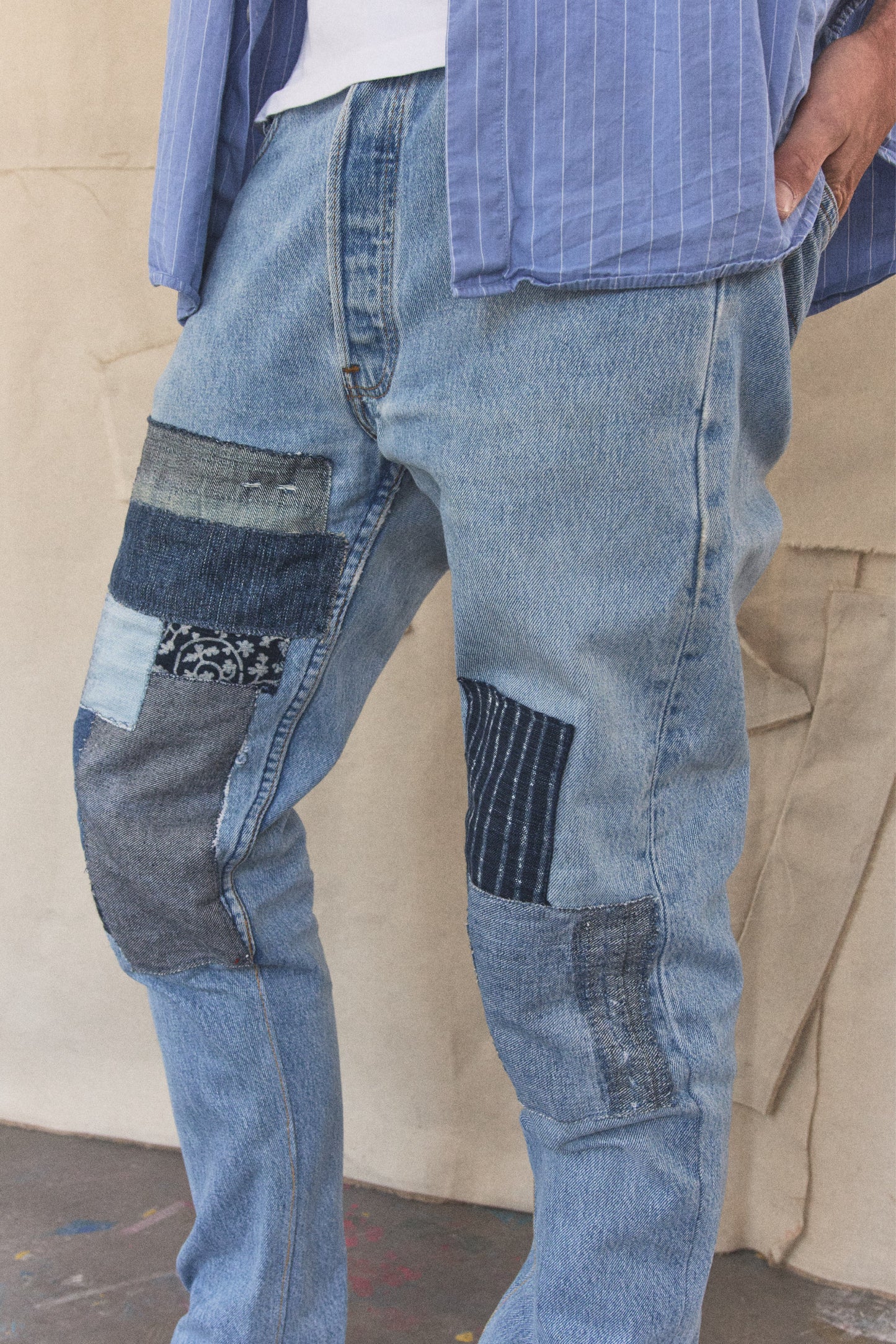 Jean 1995 501 Levi's patchwork repaired (unisexe)