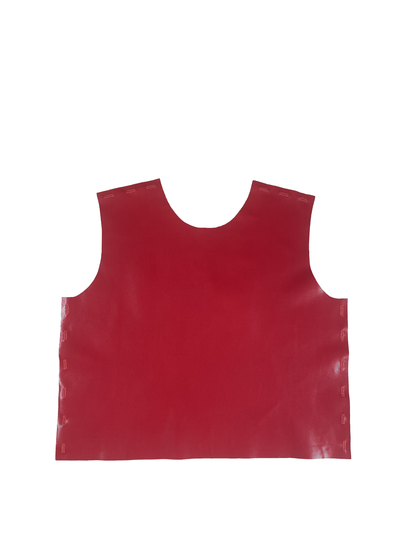 Top Cassiopée en cuir rouge rosé