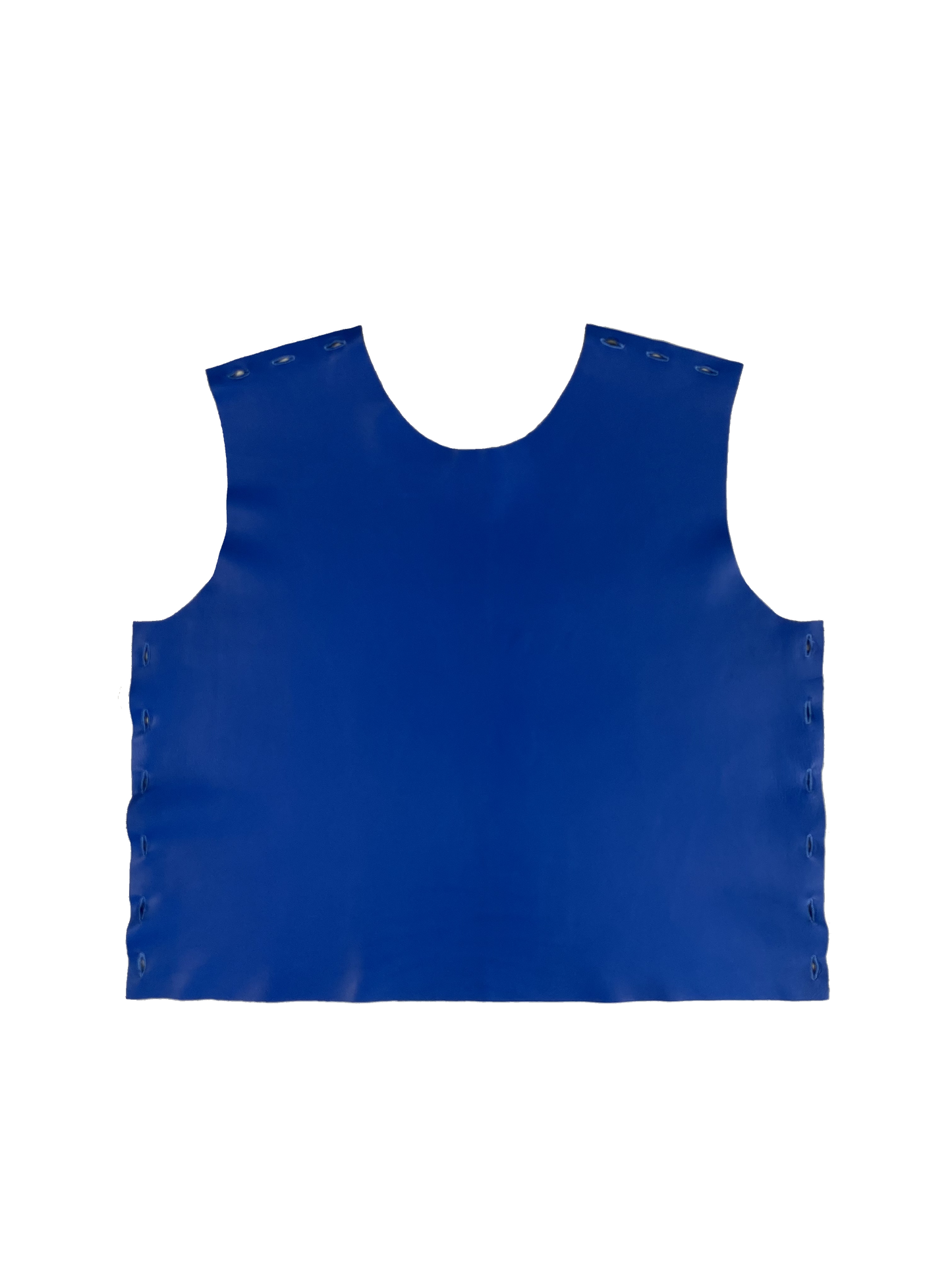 Top Cassiopée en cuir bleu cobalt