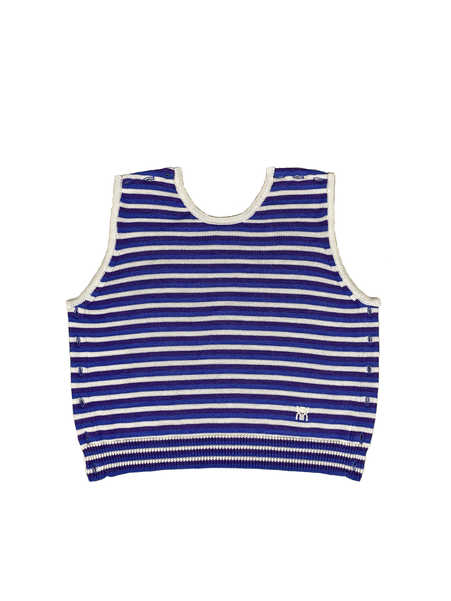 Pull Cassiopée rayé bleu écru et violet