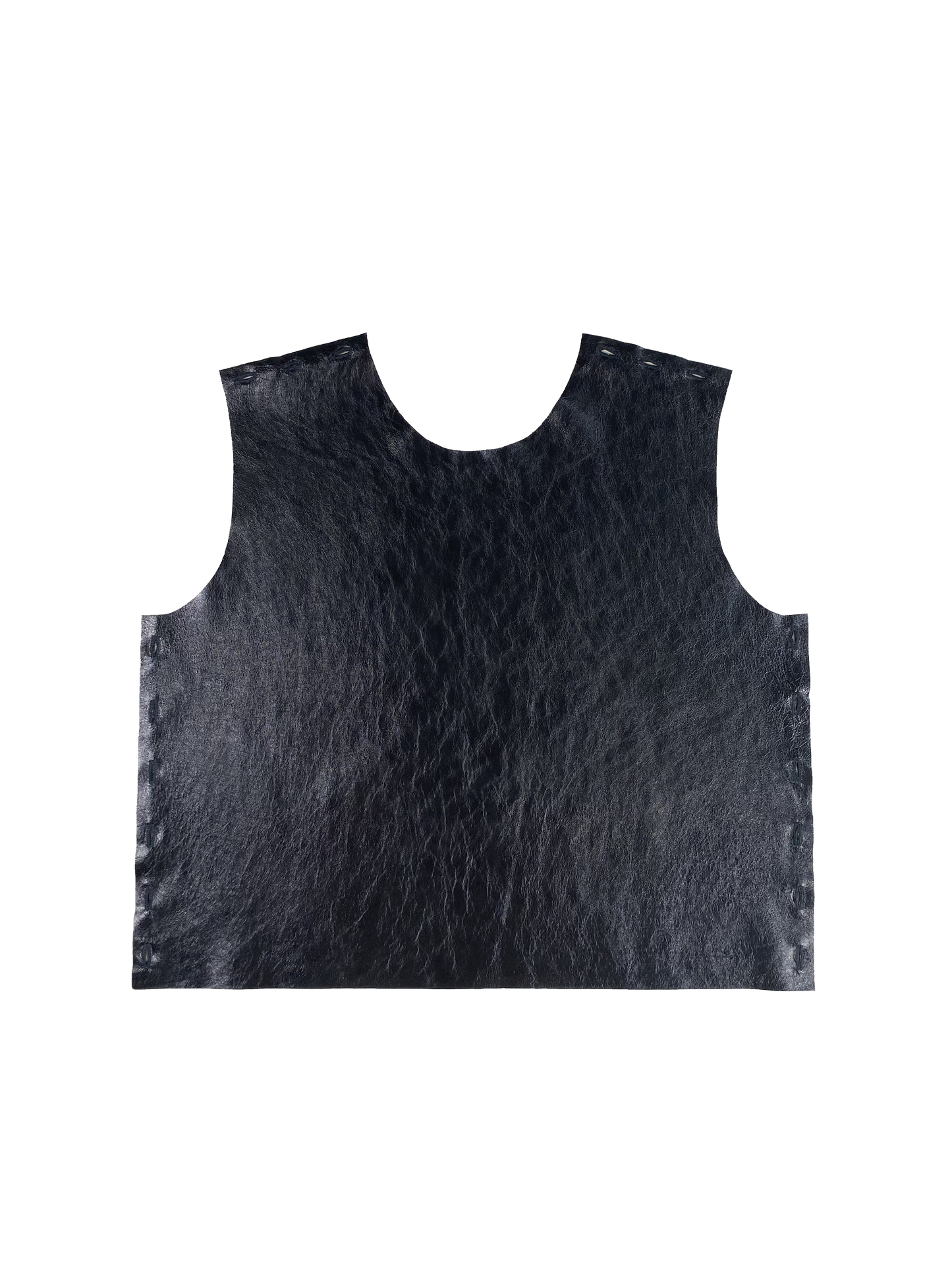 Top Cassiopée en cuir noir