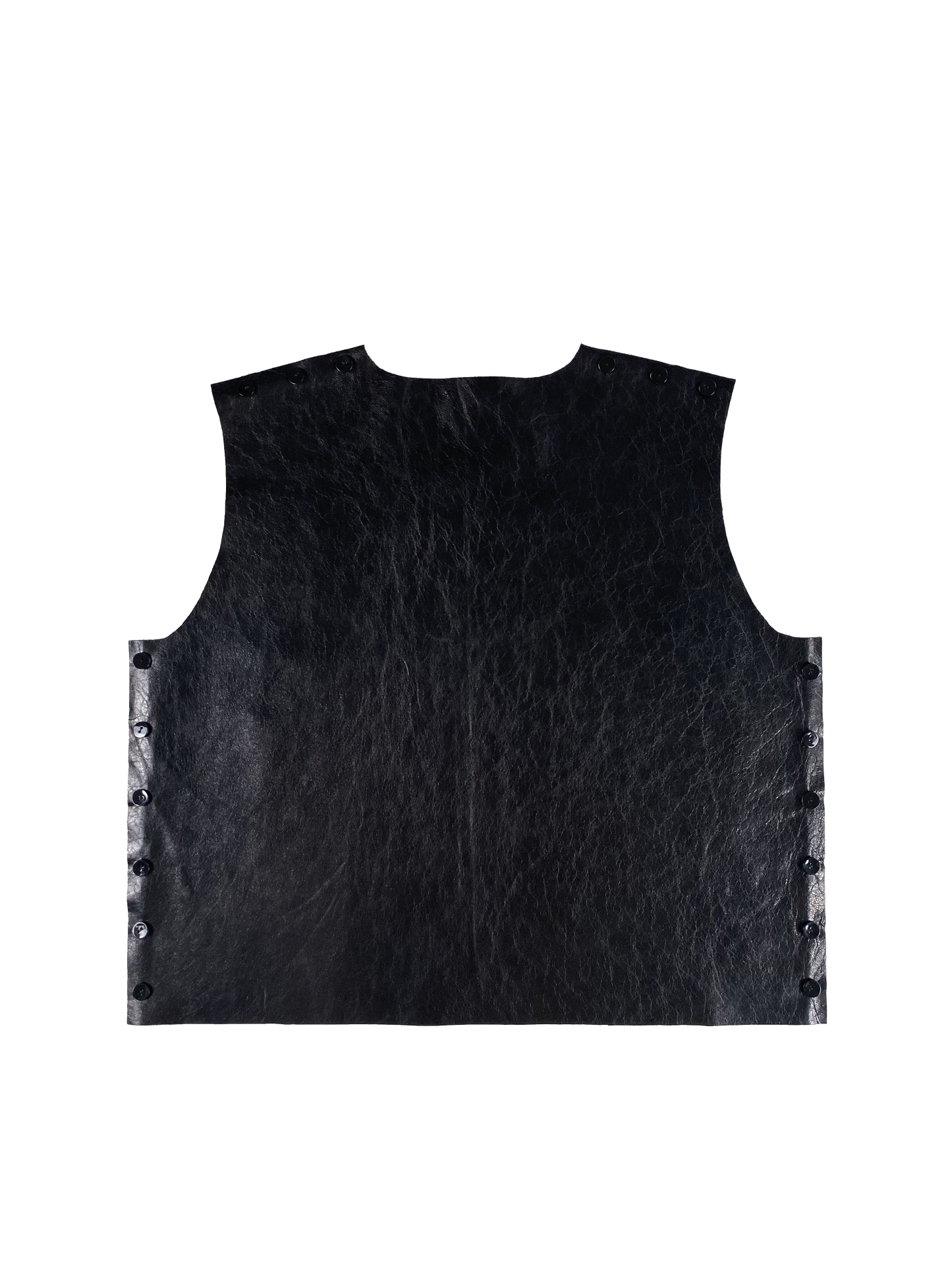 Top Cassiopée en cuir noir