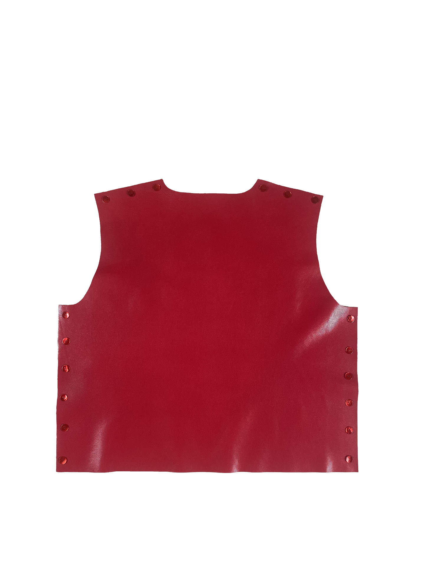 Top Cassiopée en cuir rouge rosé