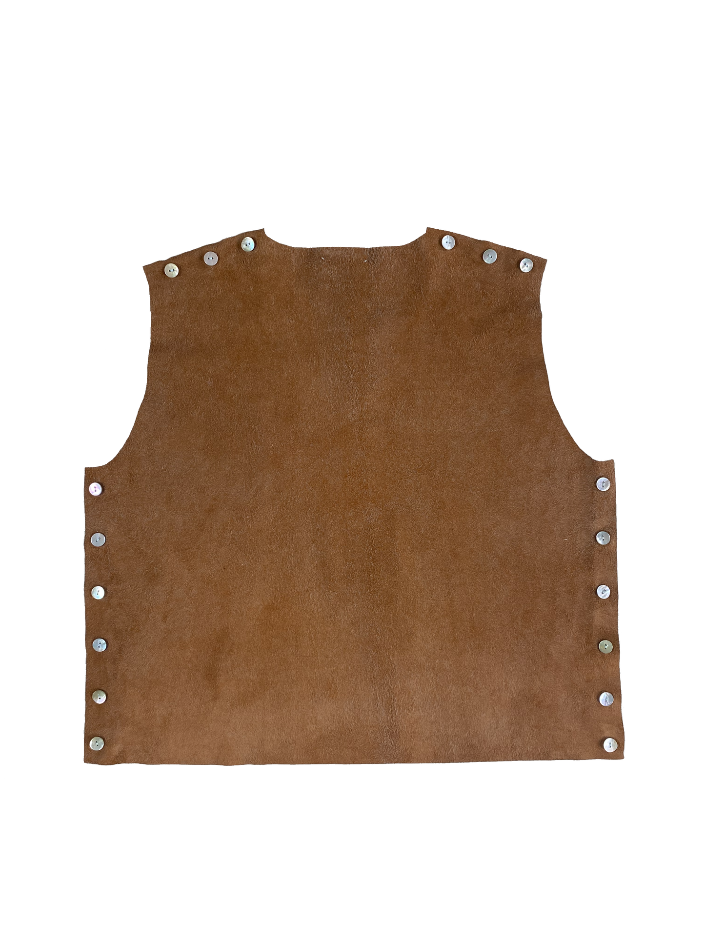 Top en cuir marron bicolore
