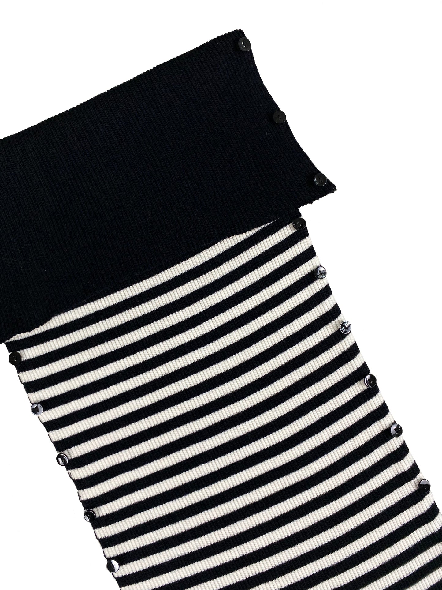 Robe Céphée devant rayé noir et écru