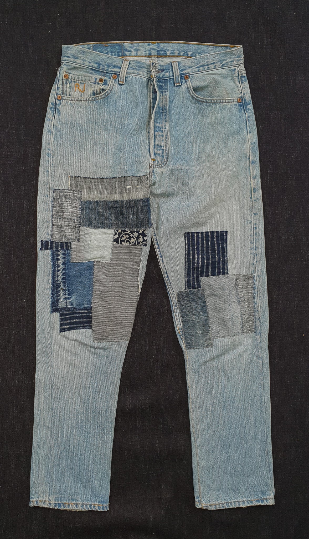 Jean 1995 501 Levi's patchwork repaired (unisexe)