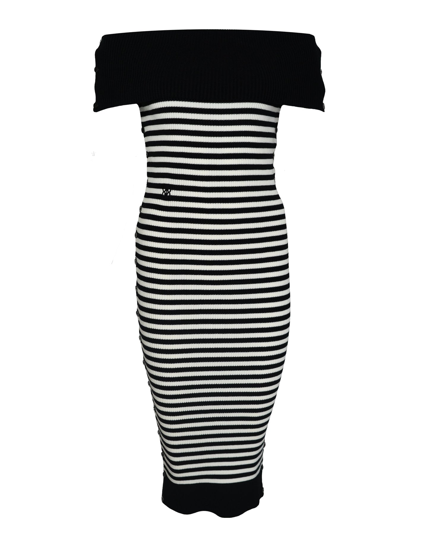 Robe Céphée devant rayé noir et écru
