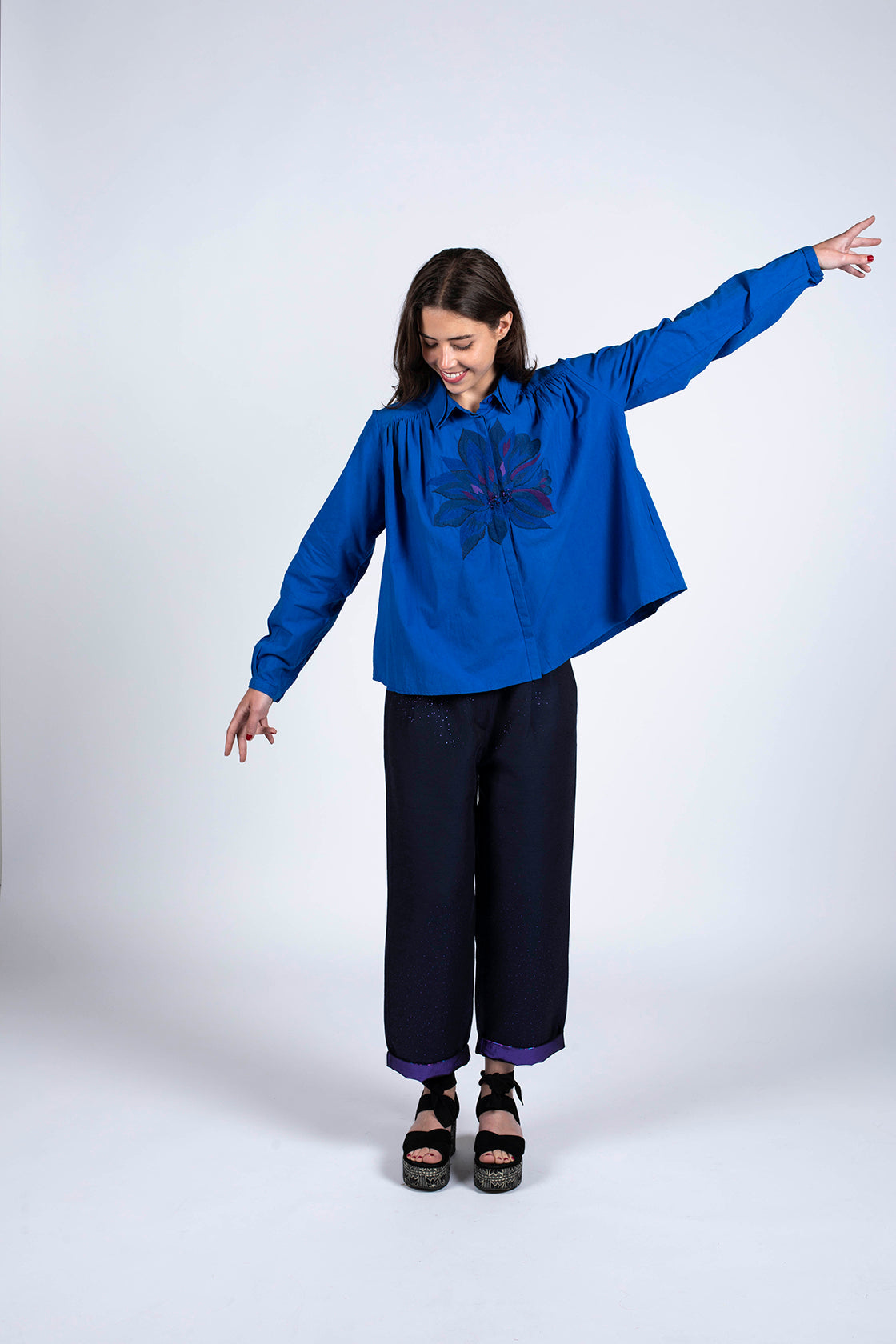 Chemise manches longues Hila indigo