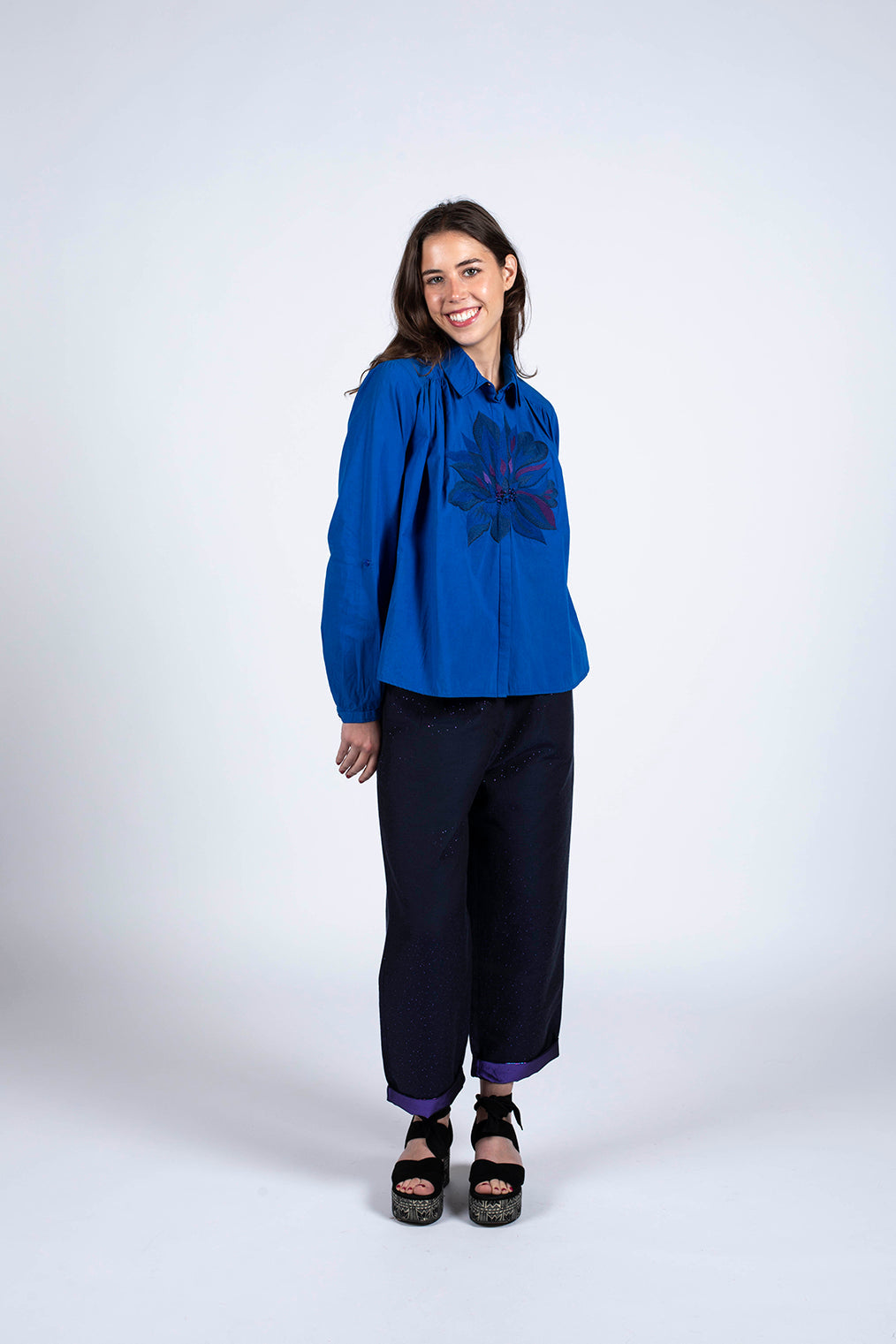 Chemise manches longues Hila indigo