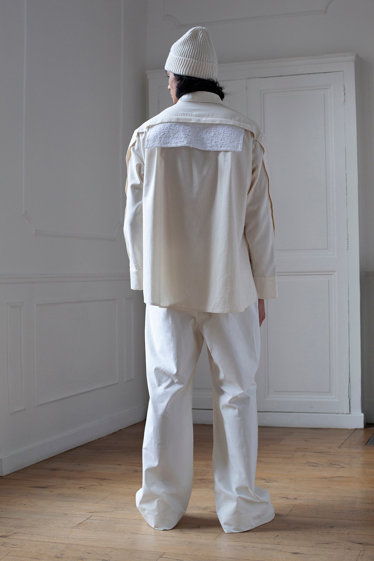 ZERO WASTE white tweed horizontal panel