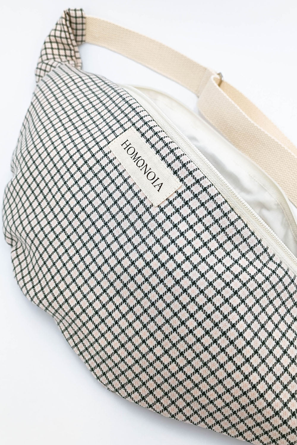 Banane XL carreaux vert & rose