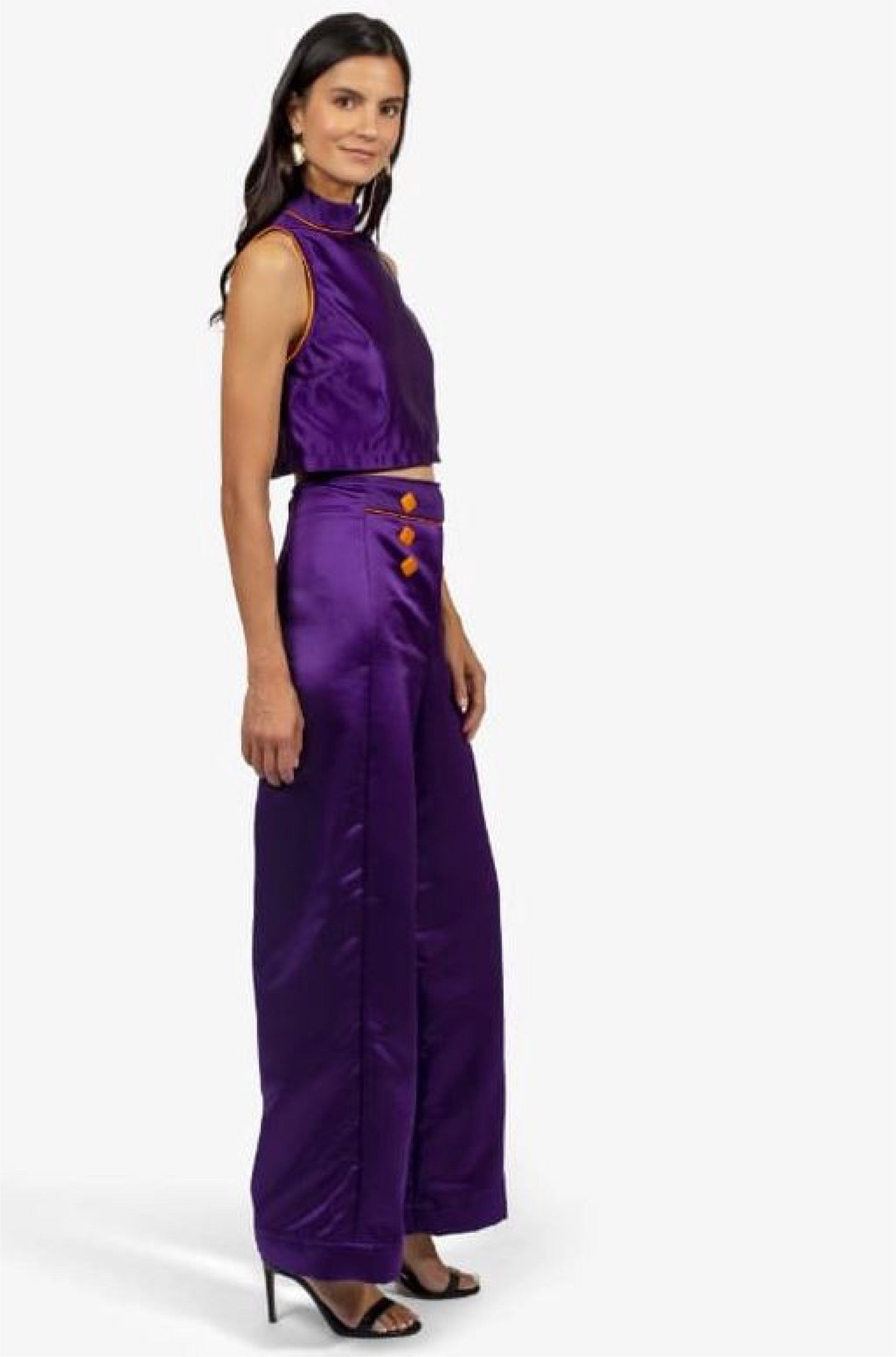 Crop top Suzette - Violet Satiné