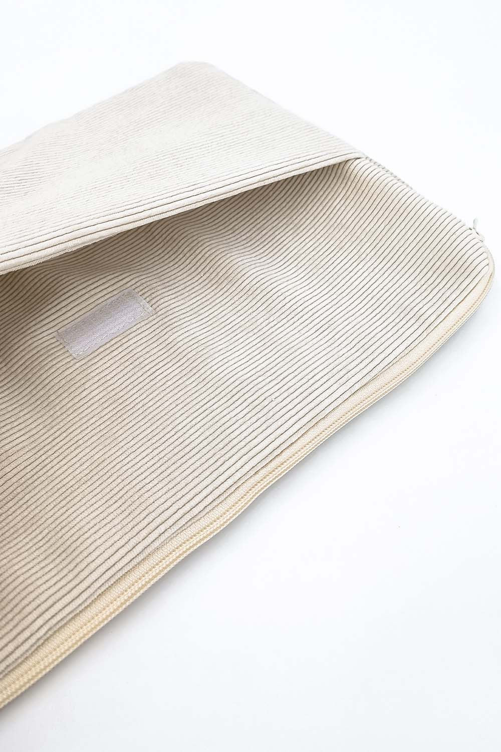 Housse d'ordinateur Marie velours cotelé écru