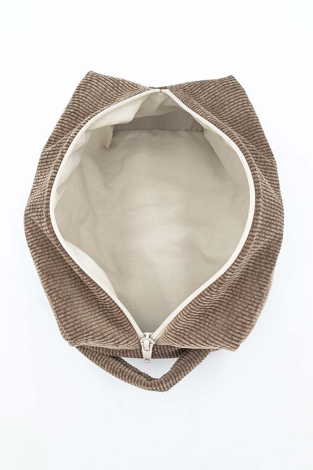 Trousse de toilette Rosa velours côtelé taupe