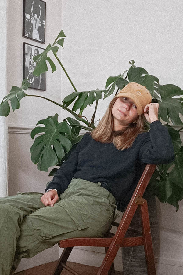 Casquette velours côtelé camel