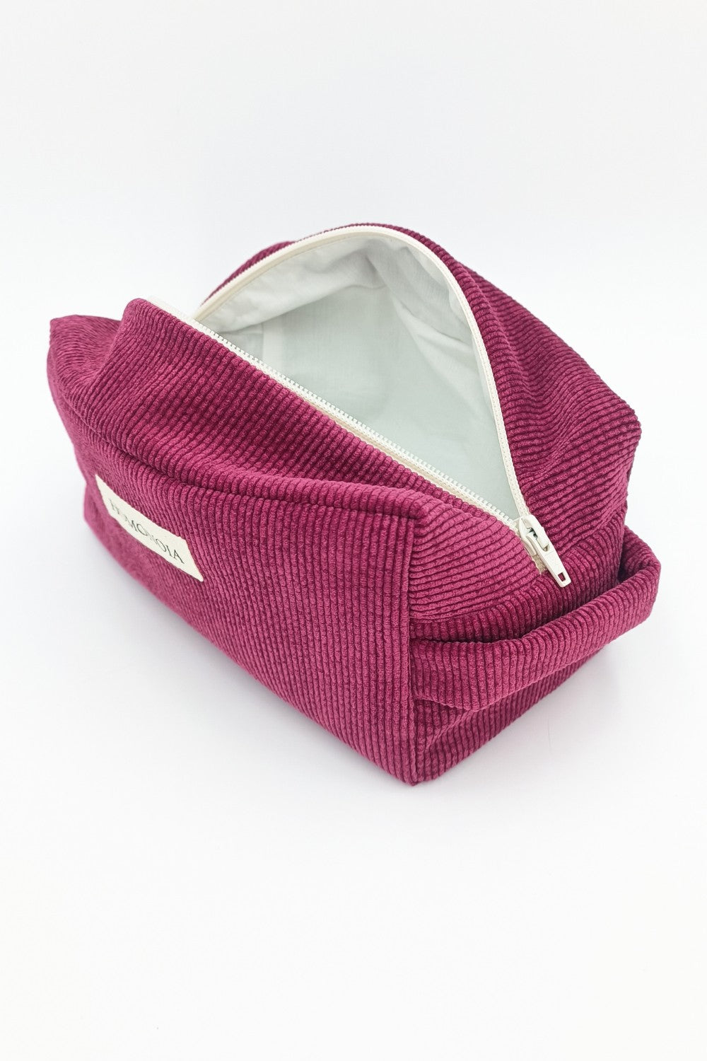 Trousse de toilette velours côtelé rose passion