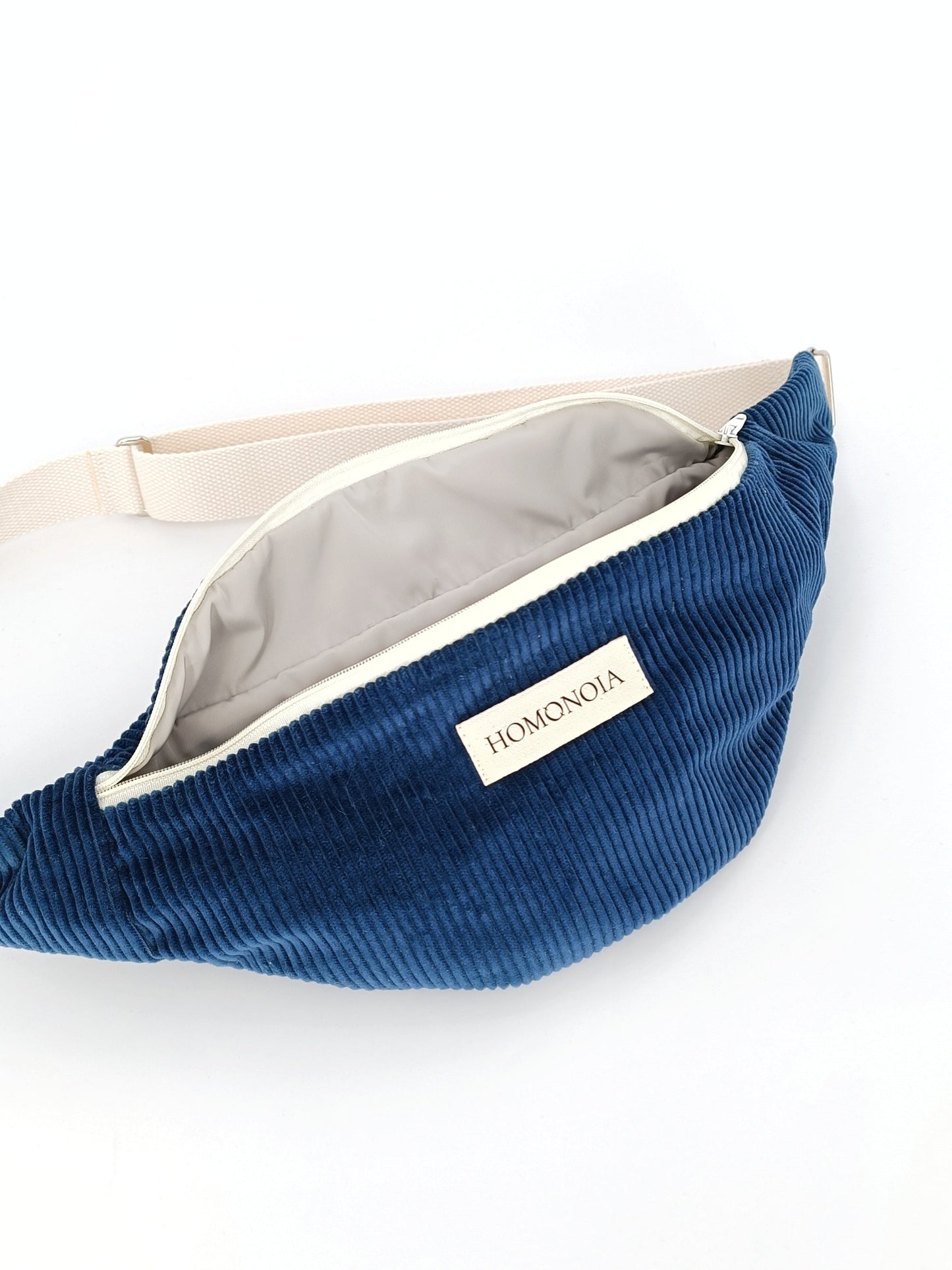 Petrol blue corduroy fanny pack