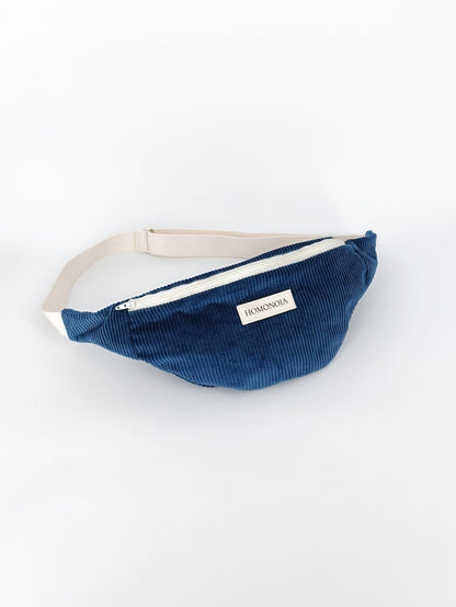 Petrol blue corduroy fanny pack