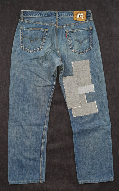 1998 501 Levi's reworked selvedge patchwork (unisex)