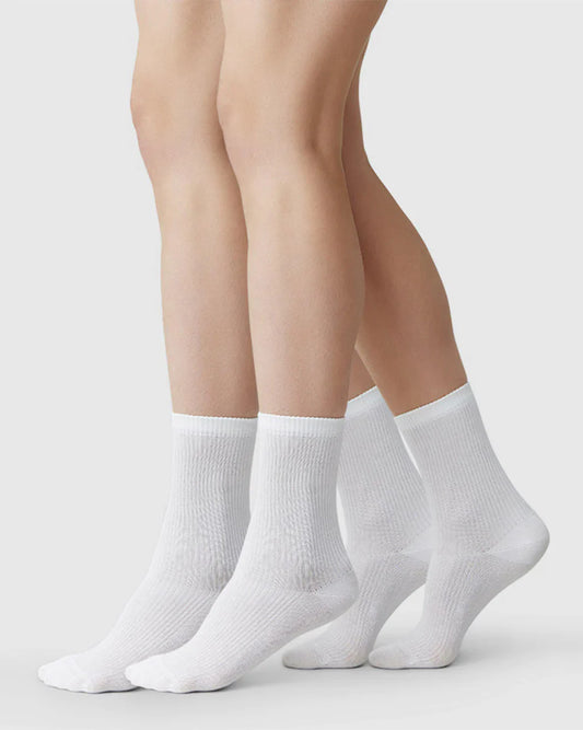 Pack de deux paires de chaussettes en bambou blanches