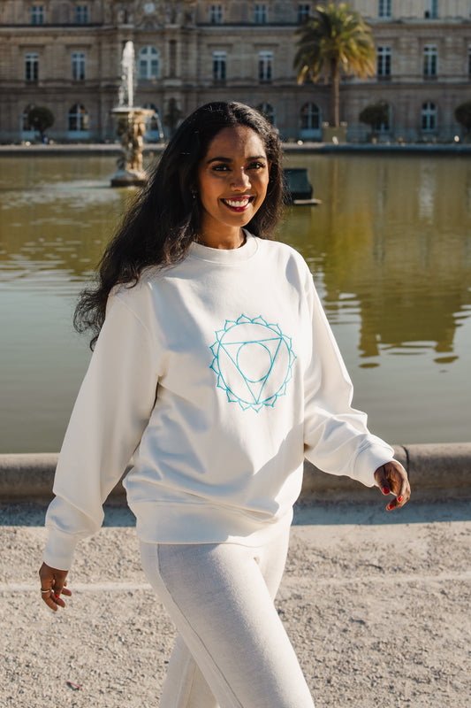 Unisex Organic Cotton Throat Chakra Sweatshirt 