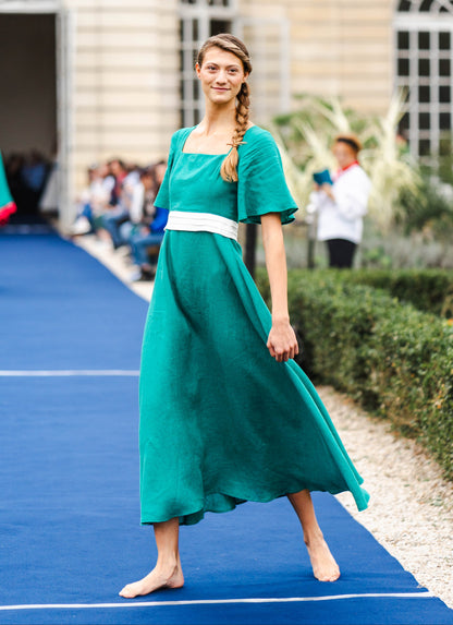 Robe Longue Terre d'Émeraude en Lin