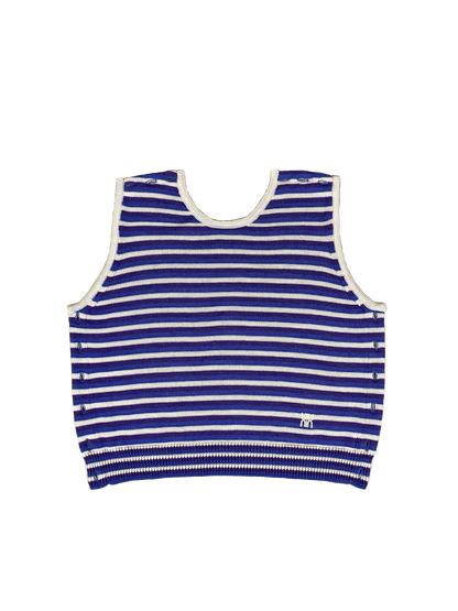 Pull Cassiopée rayé bleu écru et violet