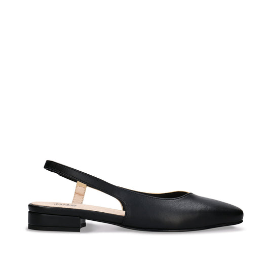 Women vegan flat slingback black beige apple skin ballerina sandal