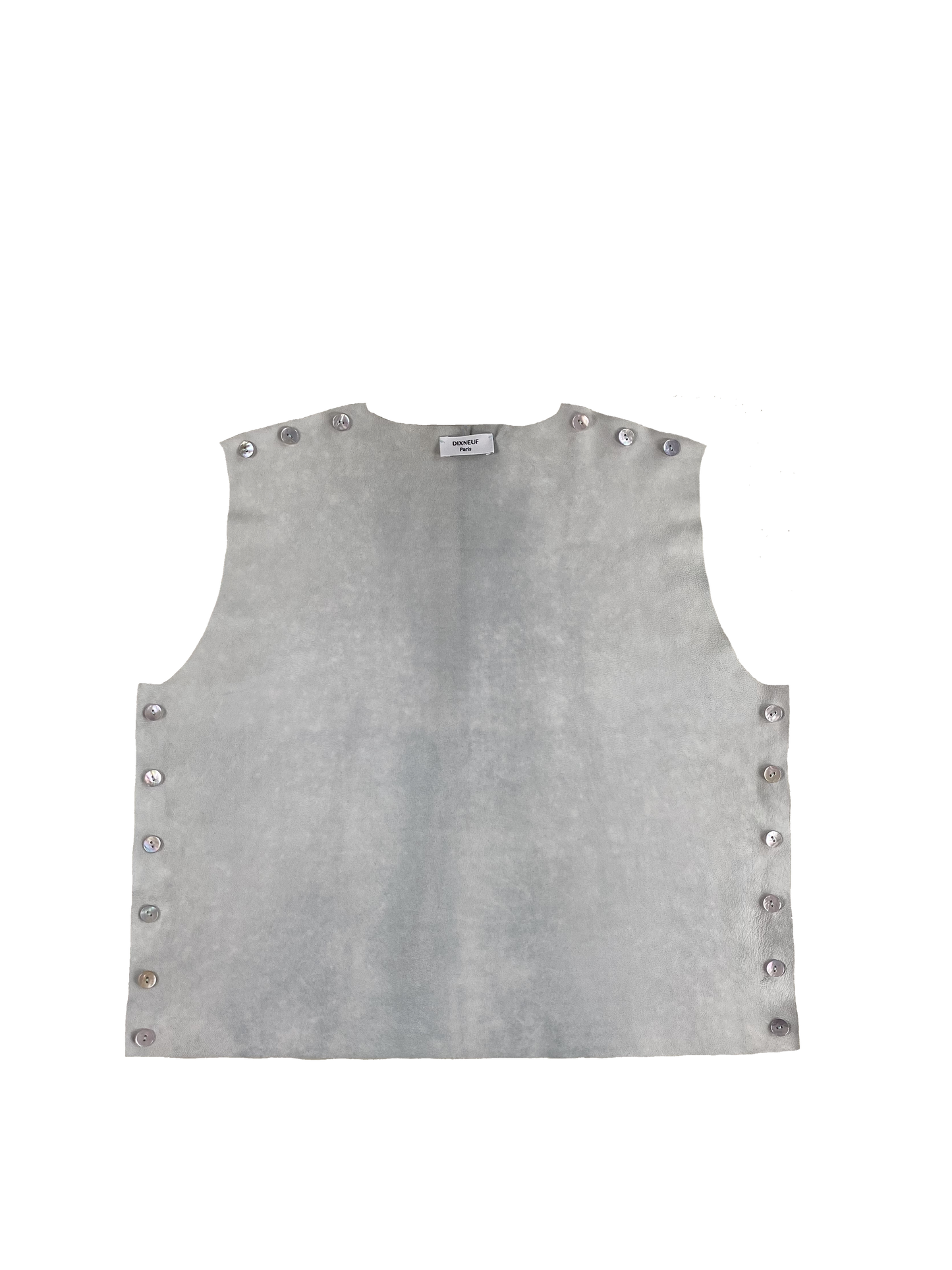 Top en cuir marron bicolore