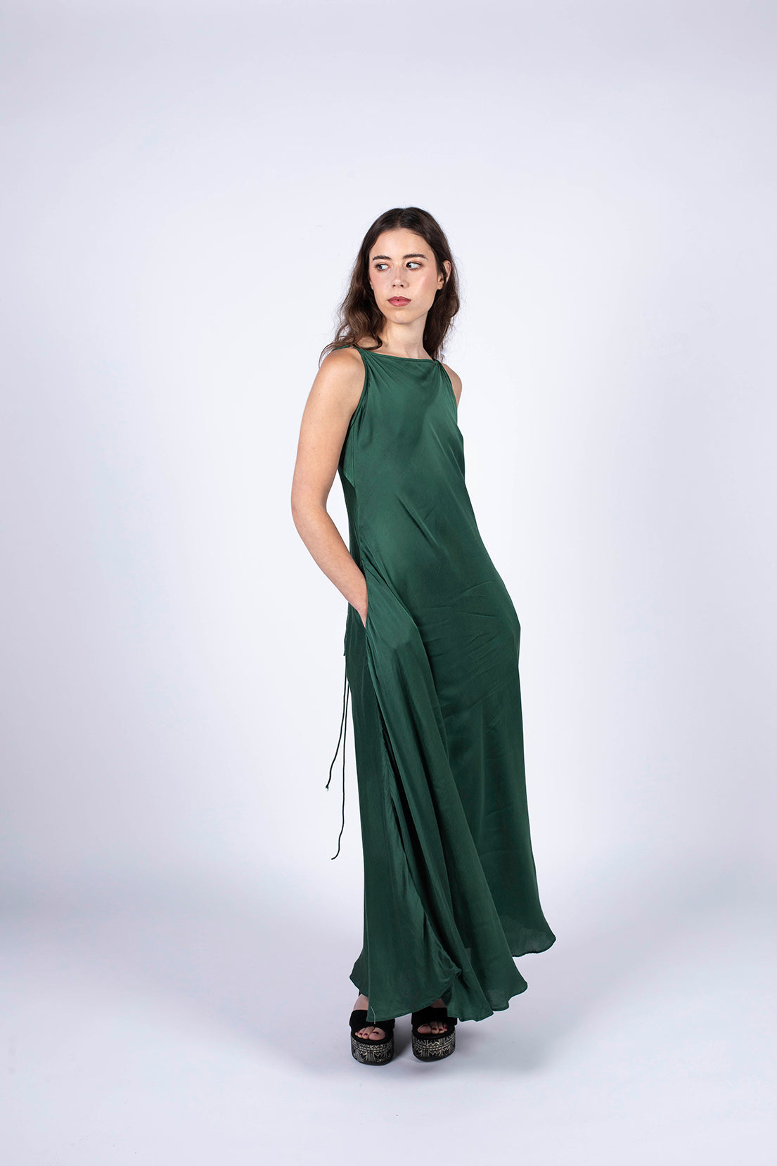 robe longue vert émeraude