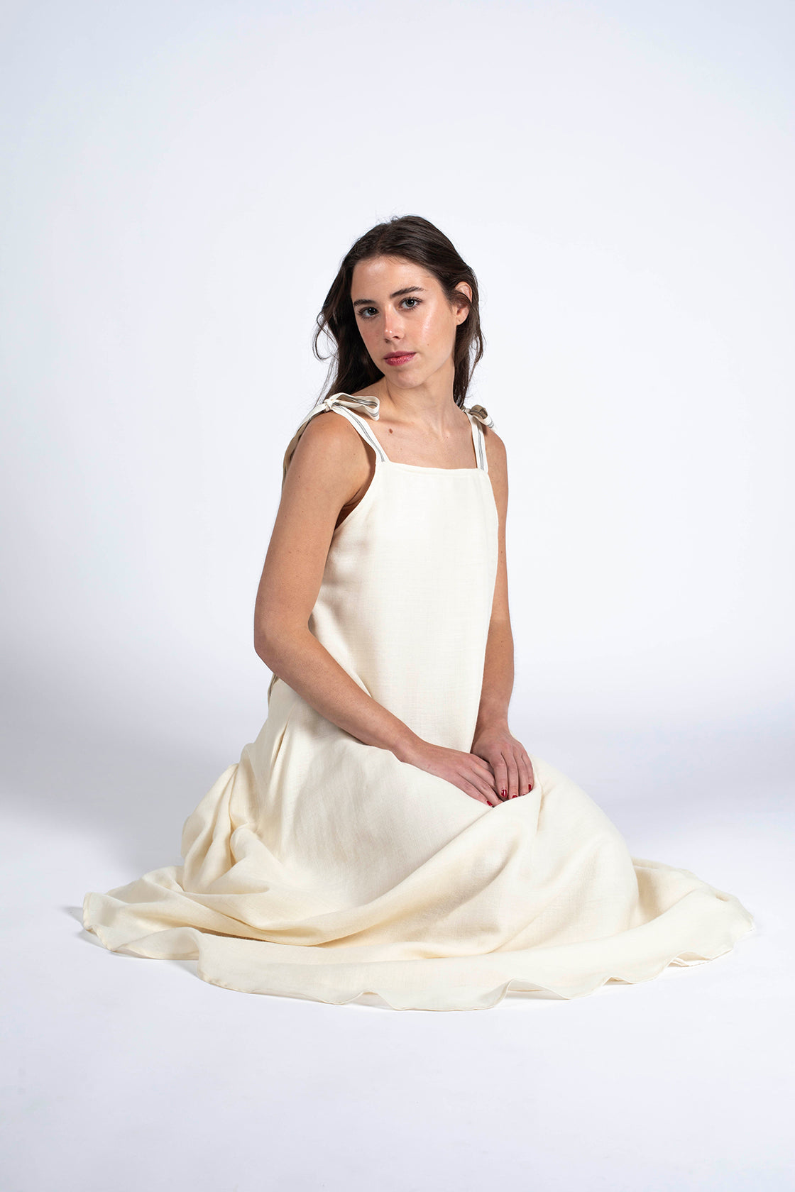 robe longue fluide en coton upcyclé made in France