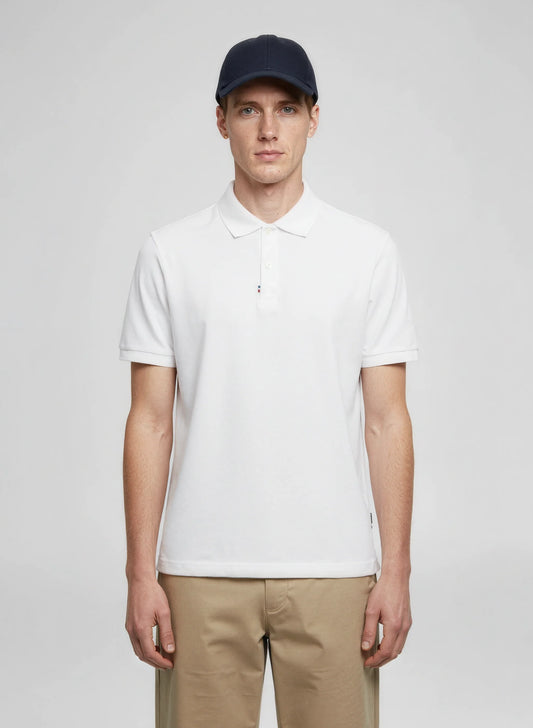 White Organic Cotton Polo – Made in France