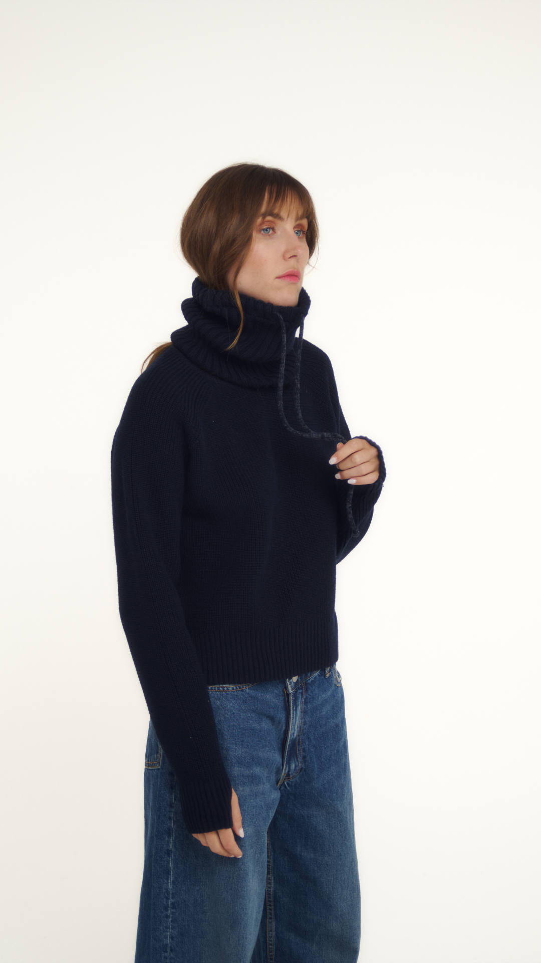 Pull col amovible laine mérinos JOAN 001.