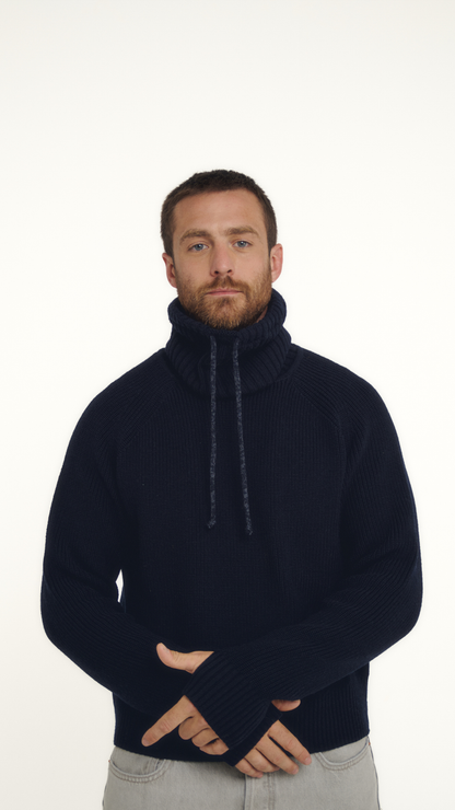 Pull col amovible laine mérinos JOAN 001.