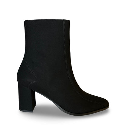 Women black ankle boots vegan suede