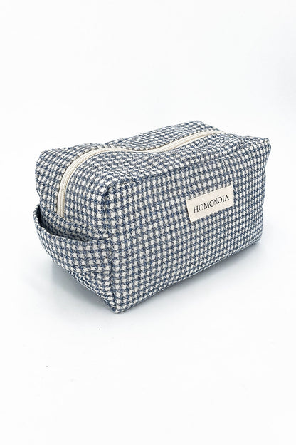 Rosa blue &amp; white gingham toiletry bag