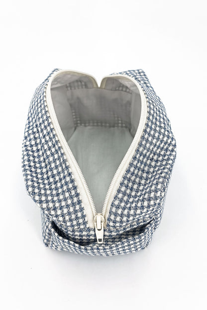 Rosa blue &amp; white gingham toiletry bag