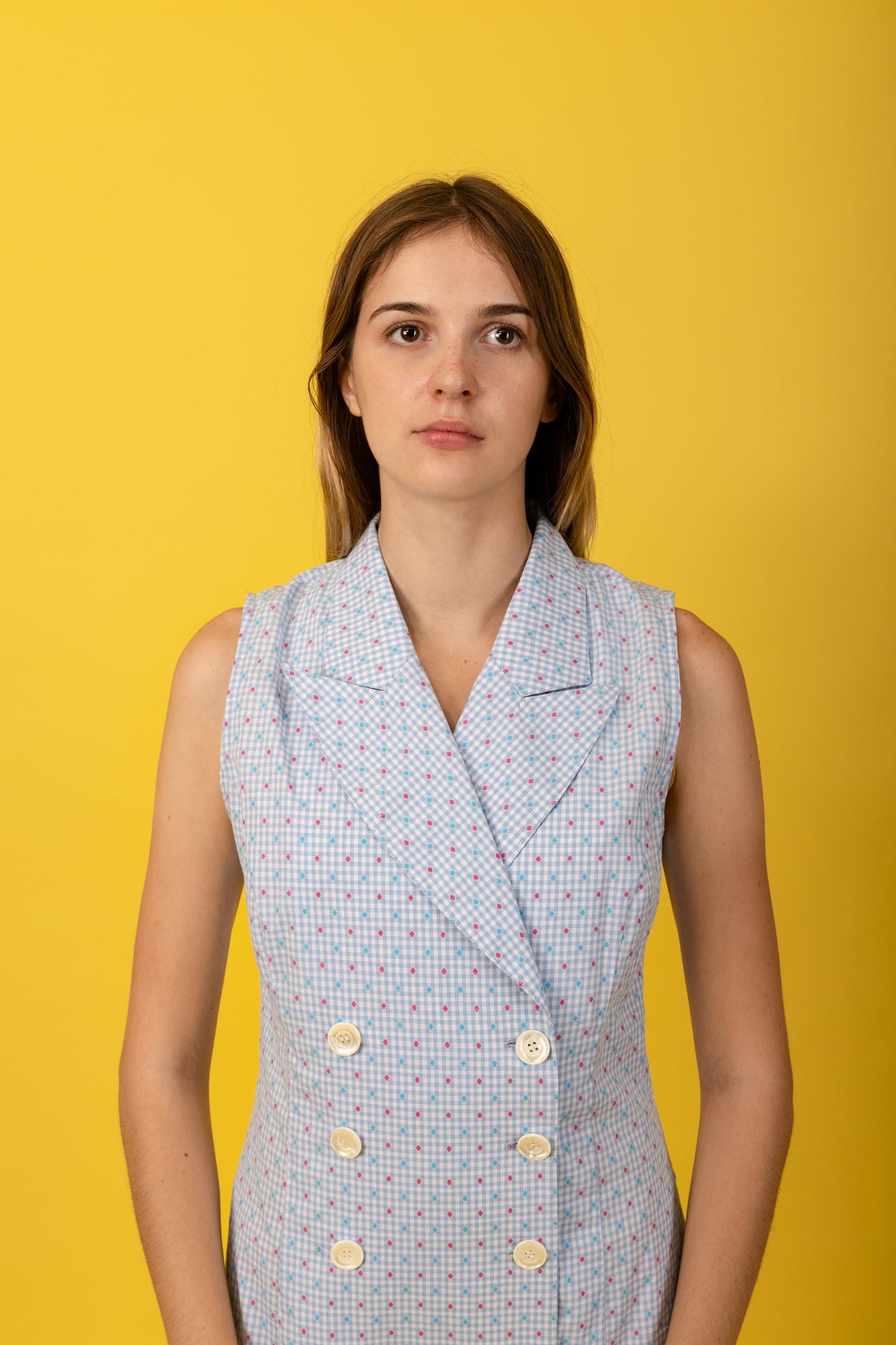 Robe Colette - Vichy bleu et rose
