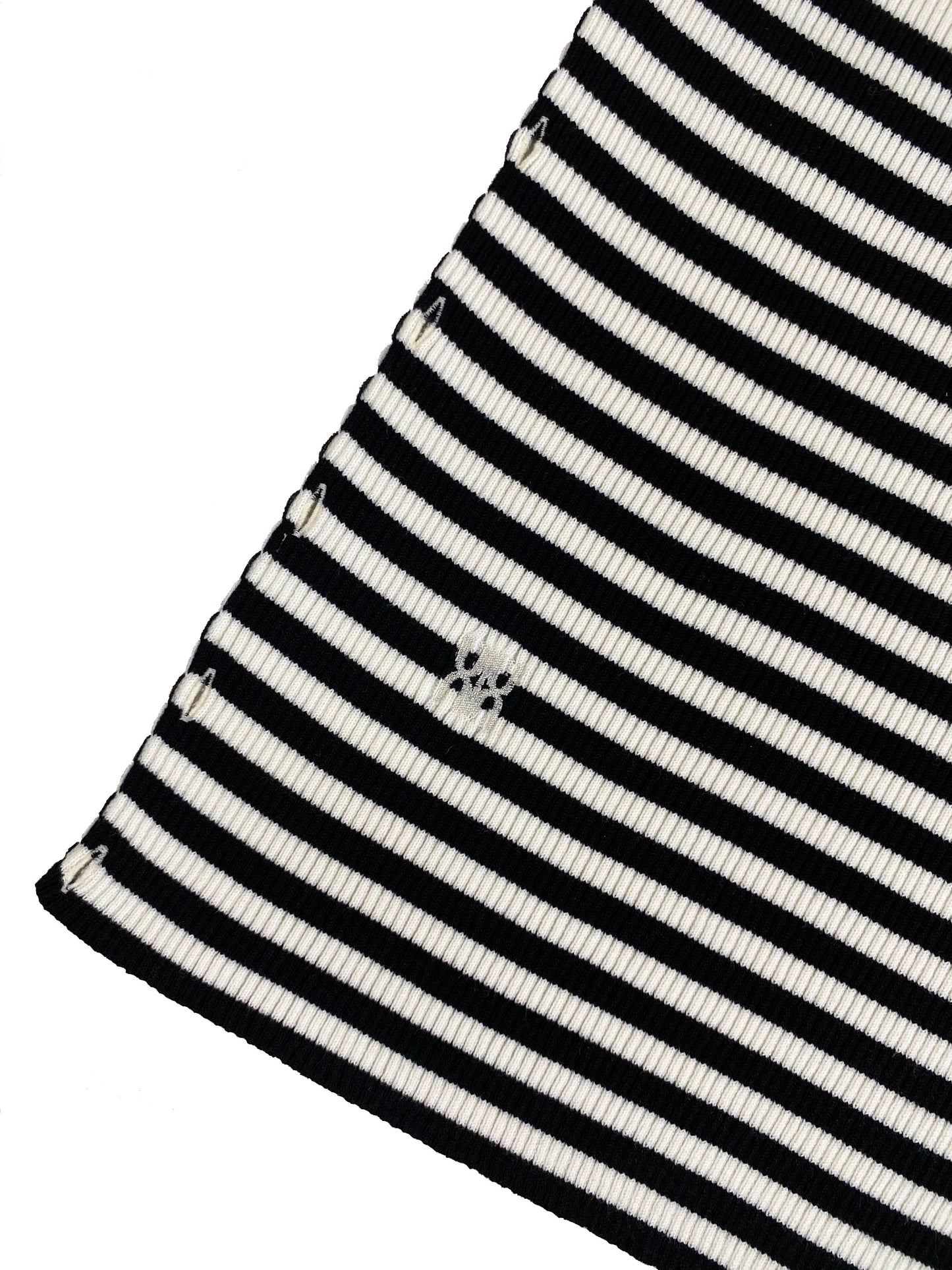 Pull Céphée en laine mérinos rayé écru et noir
