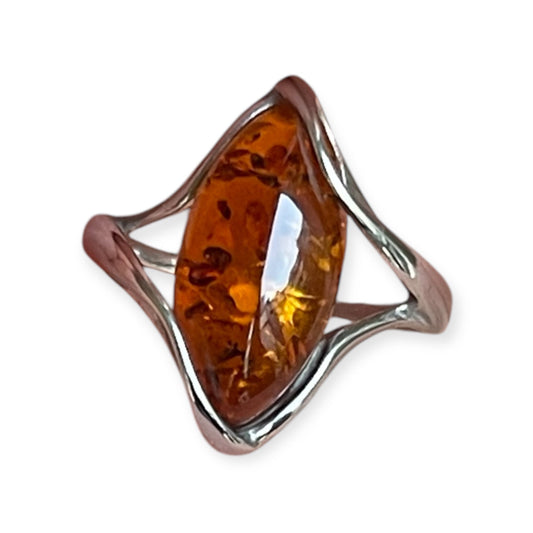 925 Silver Amber Ring