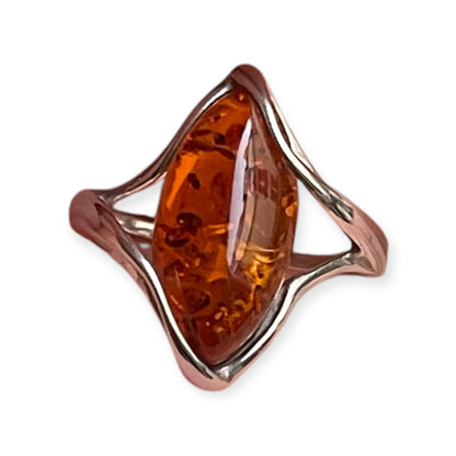 925 Silver Amber Ring