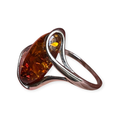 Bague Ambre en Argent 925