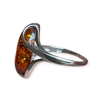 Bague Ambre en Argent 925