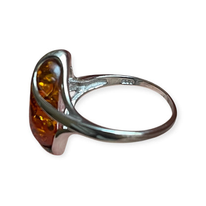 Bague Ambre en Argent 925