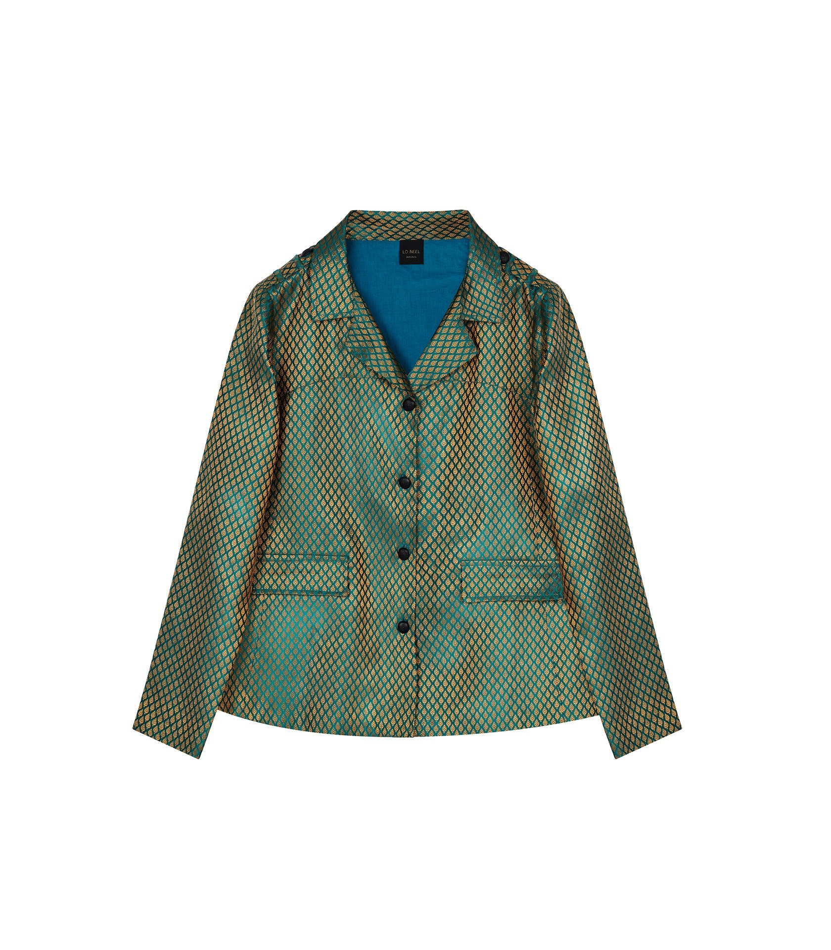 veste blazer avec broderie artisanale au dos