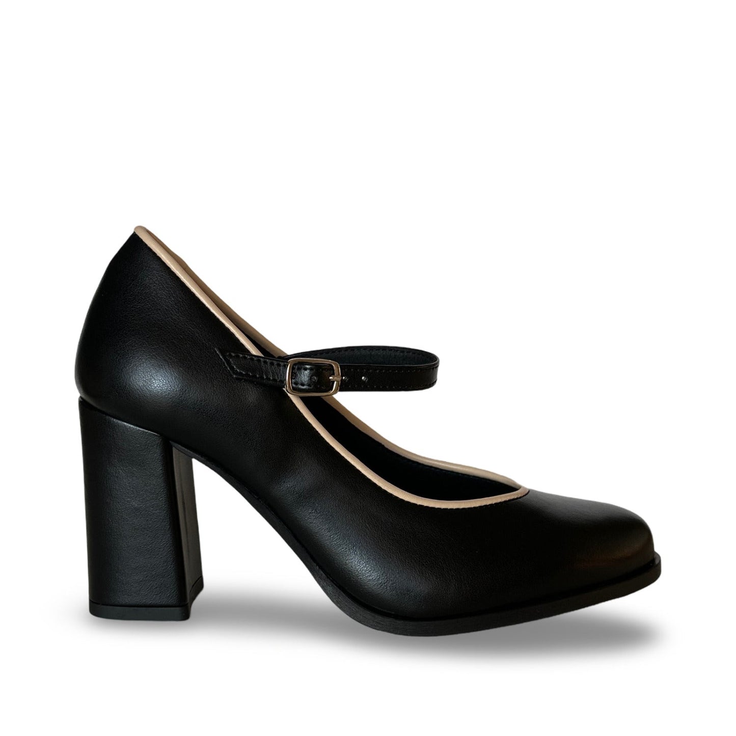 Women heels black vegan shoe