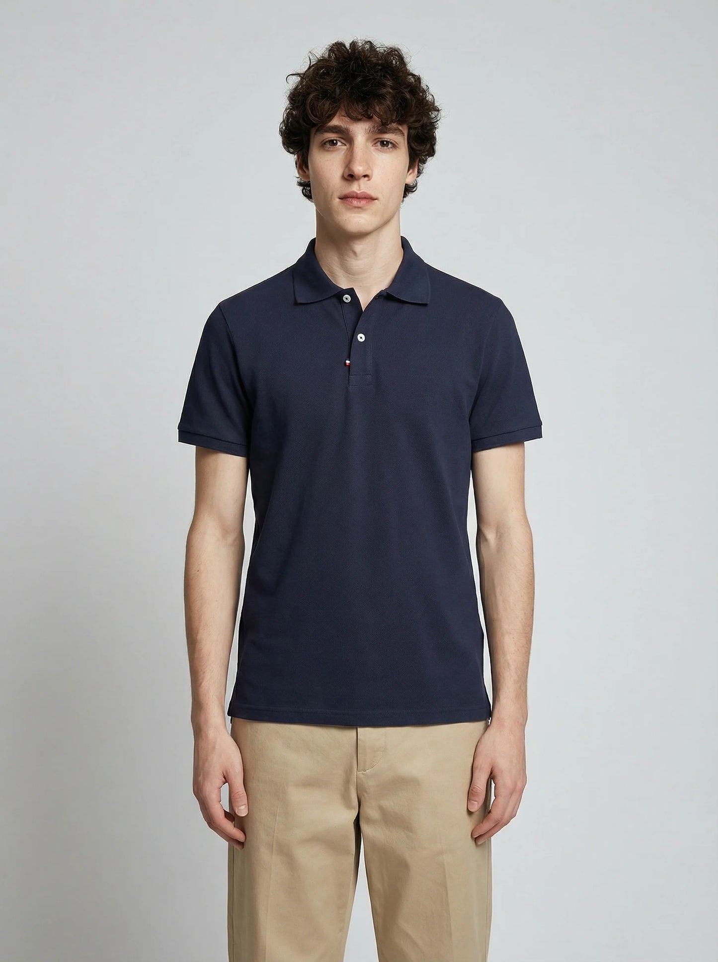 Navy Organic Cotton Polo – Made in France