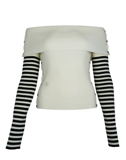 Pull Céphée en laine mérinos écru