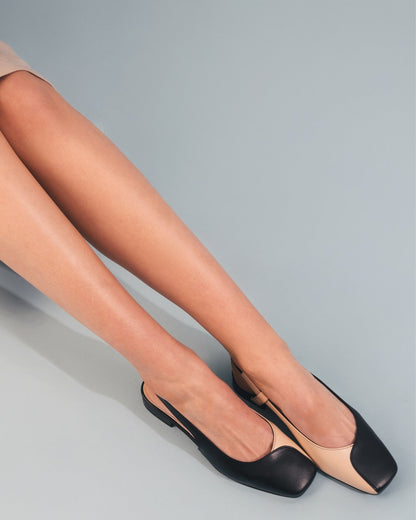 Chaussures femme plates ballerines a talon decouvert