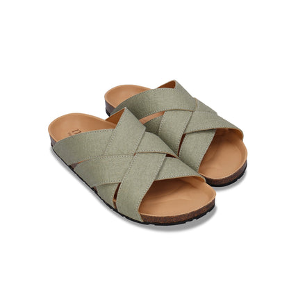 Vegane Sandalen flache offene rückenfreien gekreuzten